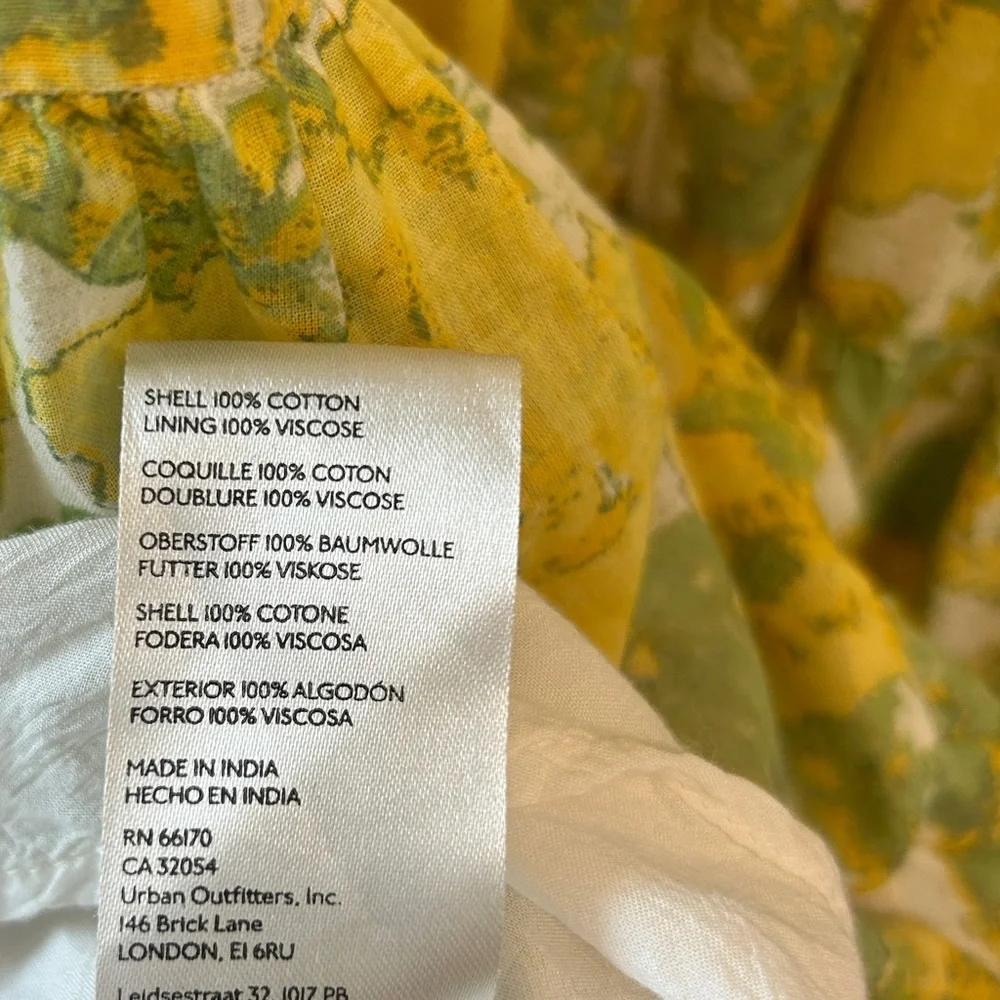 Free People Sundrenched Floral Tiered Maxi Sundress Yellow Size Medium - Picture 13 of 13
